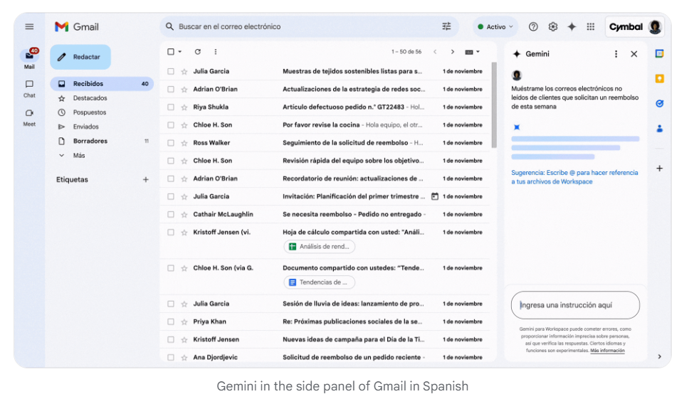 Gemini Google Workspace en español 2