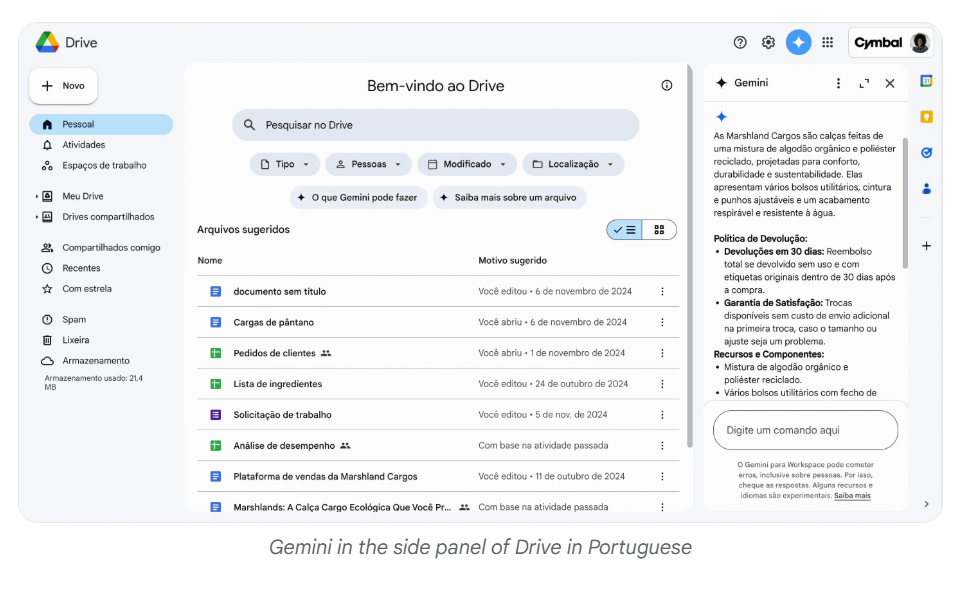 Gemini Google Workspace en español Google Drive 4