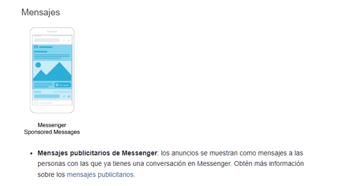 Mensajes publicidad en Facebook