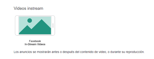 Videos instream de Facebook